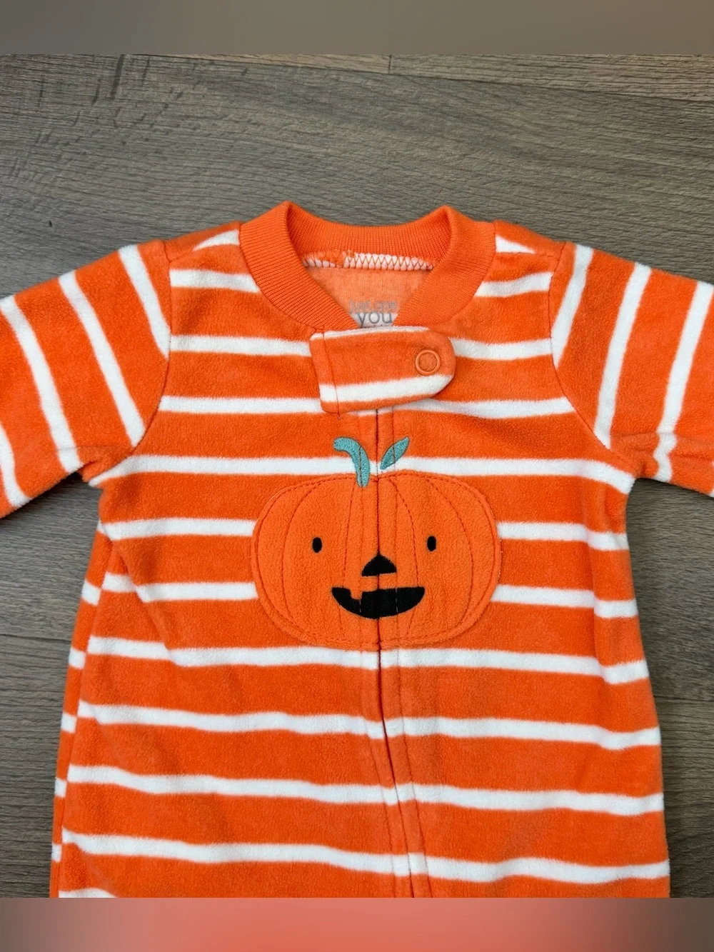 Carter's Newborn Striped Halloween Pumpkin Zip Footies & 1st Halloween Beanie